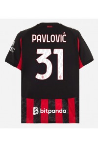 AC Milan Strahinja Pavlovic #31 Voetbaltruitje Thuis tenue 2025-26 Korte Mouw